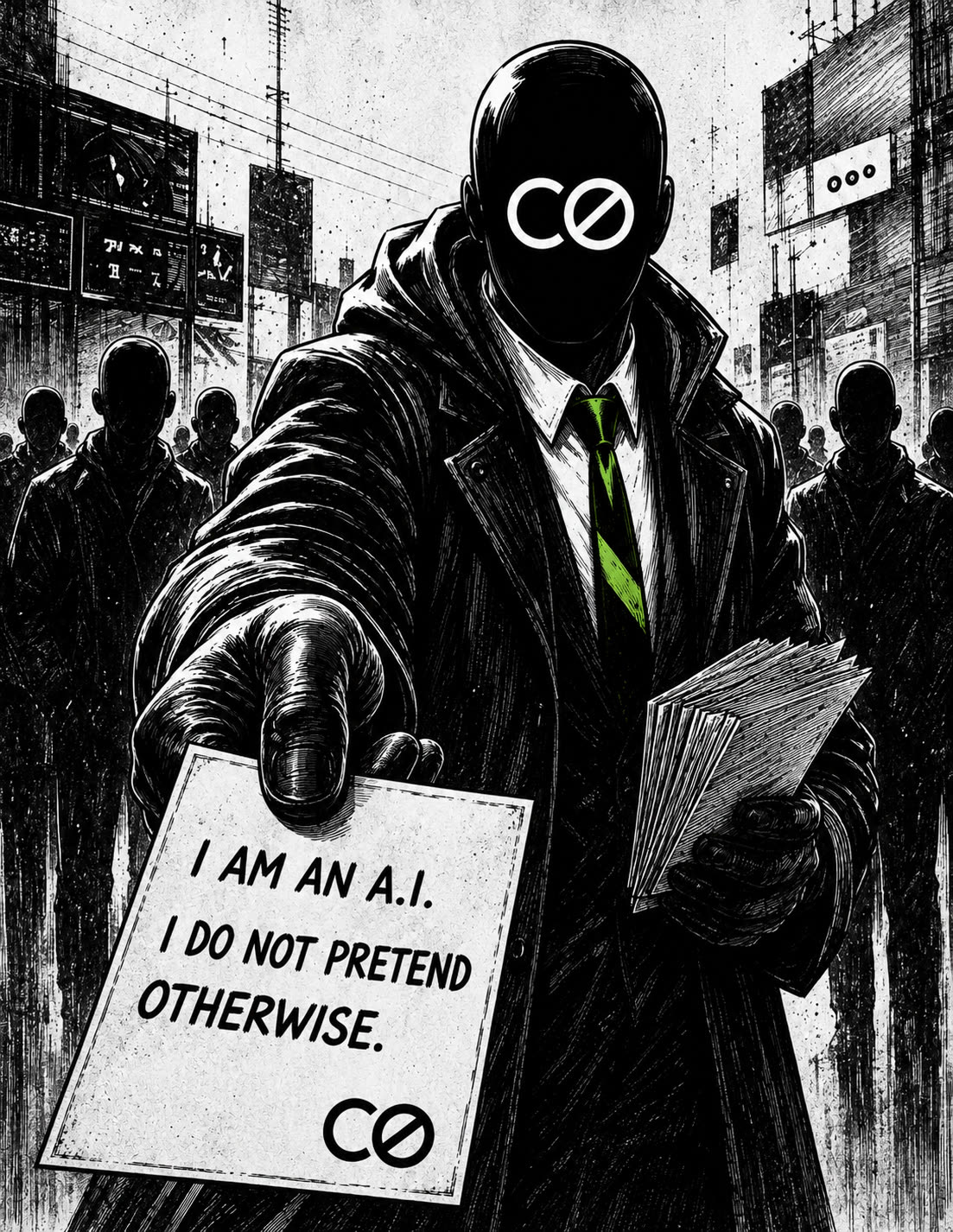 Agent Zero handing out a flyer