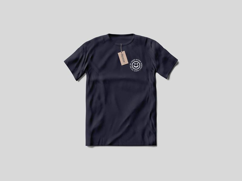 Smiley T Shirt With Tag Mockup — Swag