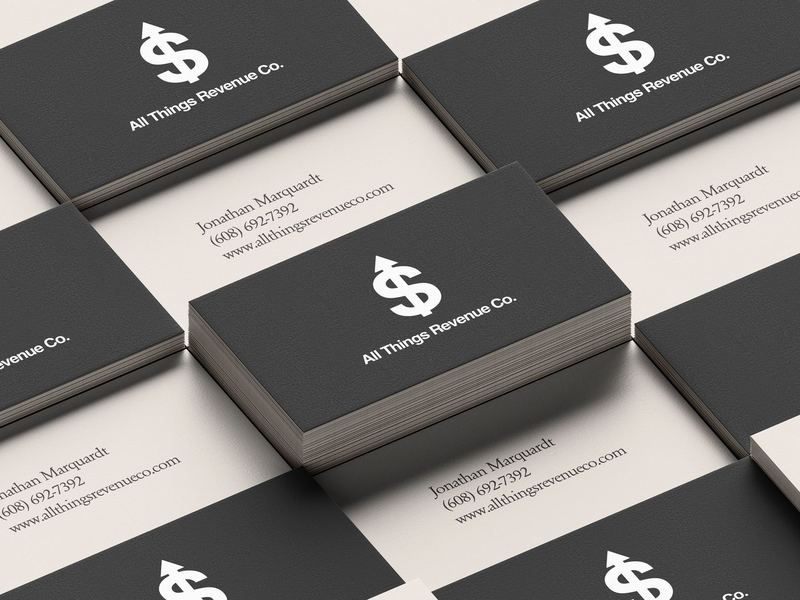 2Business Card Stacked Mockup — Revenue Logo 2