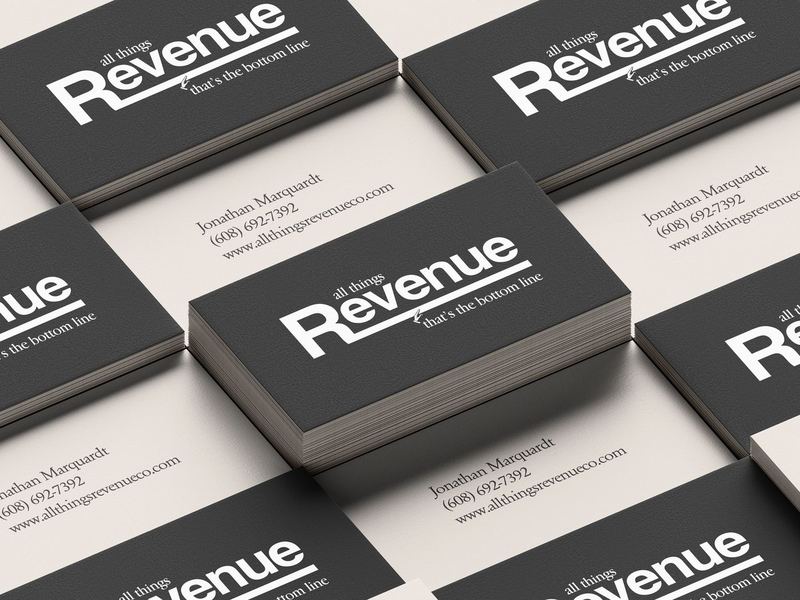 Business Card Stacked Mockup — Revenue Logo 1