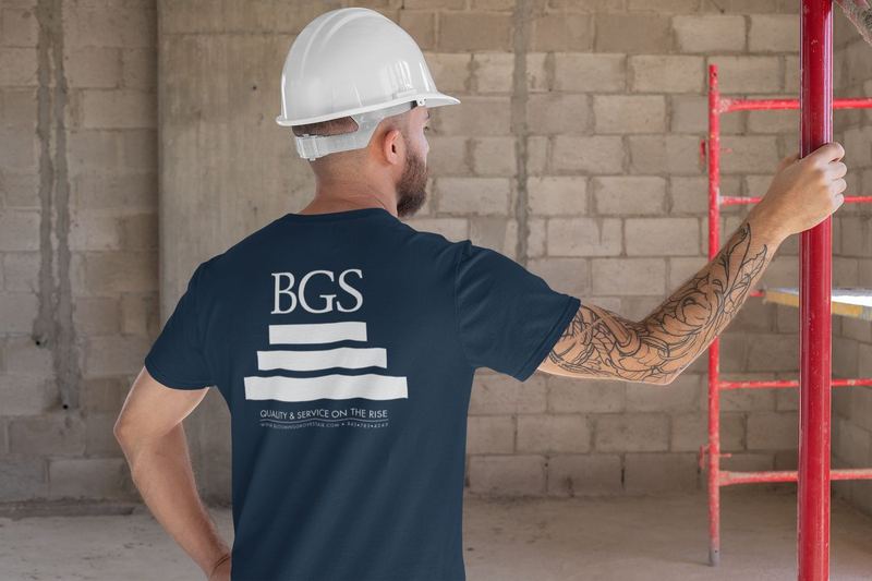 t shirt mockup featuring the back view of a construction worker 31533 — BGS Print