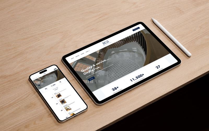 BGS iPad Pro and iPhone 14 Pro Max on desk mockup — BGS Mockups