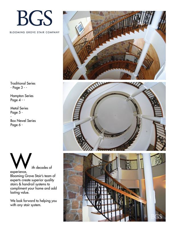 Blooming Grove Stair Brochure mock page — BG Stair Brochure