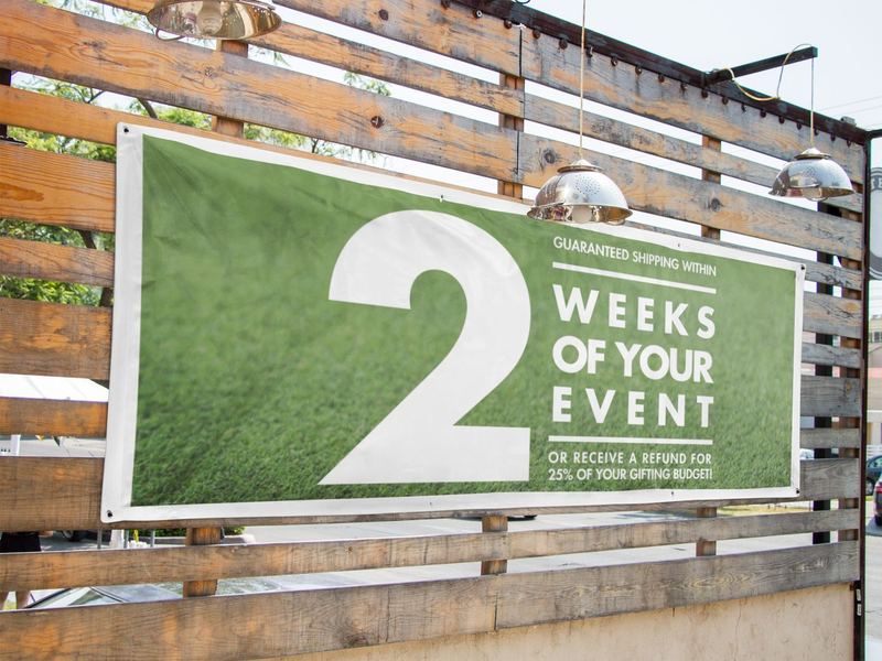 horizontal banner mockup nailed to a wooden wall a10523 — BirdieBox Display