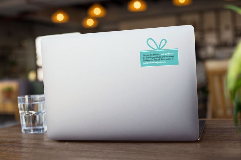 laptop sticker mockup of a computer on wooden table 25214 — BirdieBox Banners, posters, & stickers