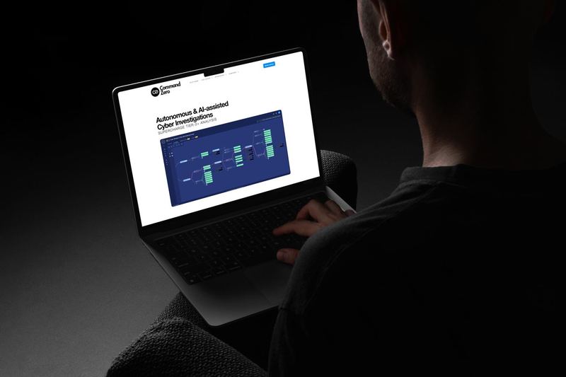 MacBook Air Mockup Dusk Series — Command Zero Helvetica