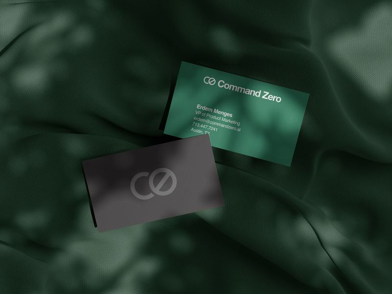 Erdem business card green mockup — Print   Command Zero