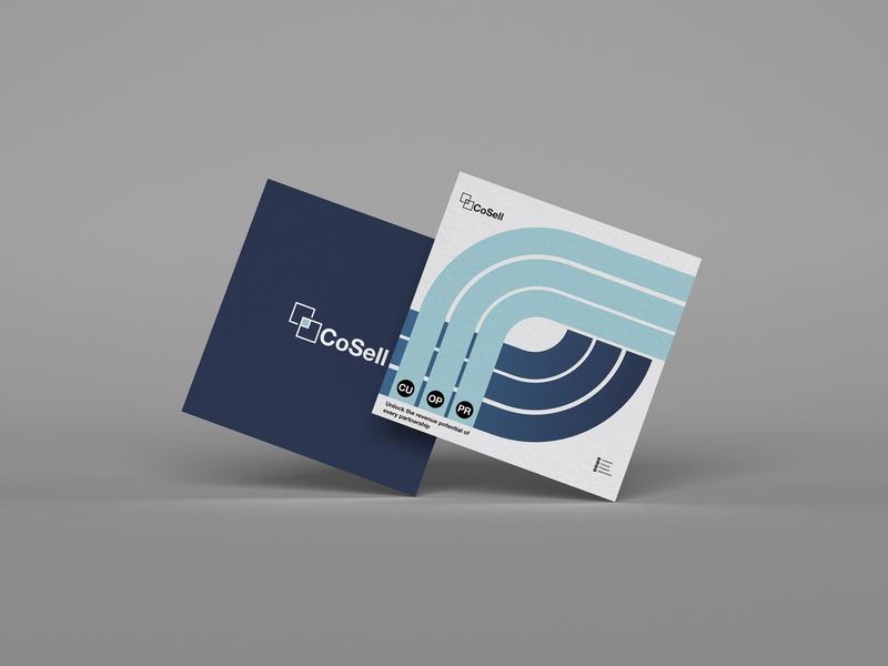 CoSell Brand Square Business Cards Mockup — CoSell Logo