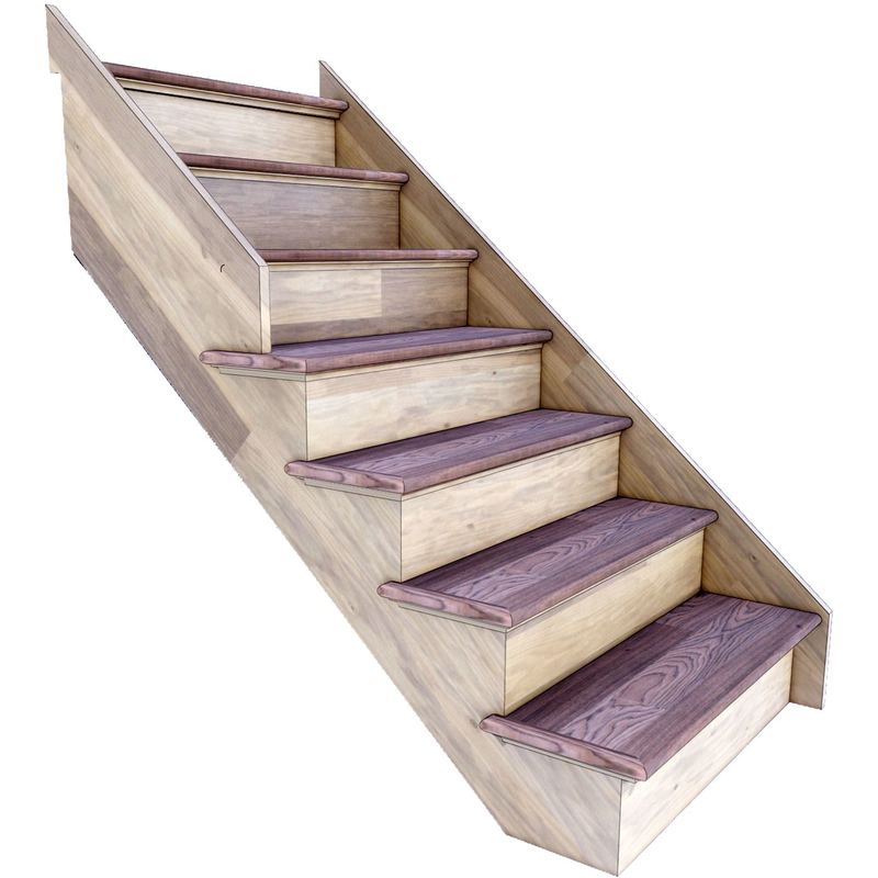 Stair RightHalfOpen Rendered — DQS 3D Stairs Clipped & Rendered
