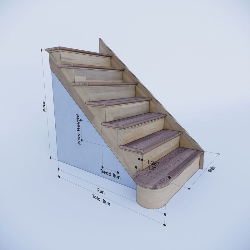 Stair LeftFullOpen Lines — 3D Images