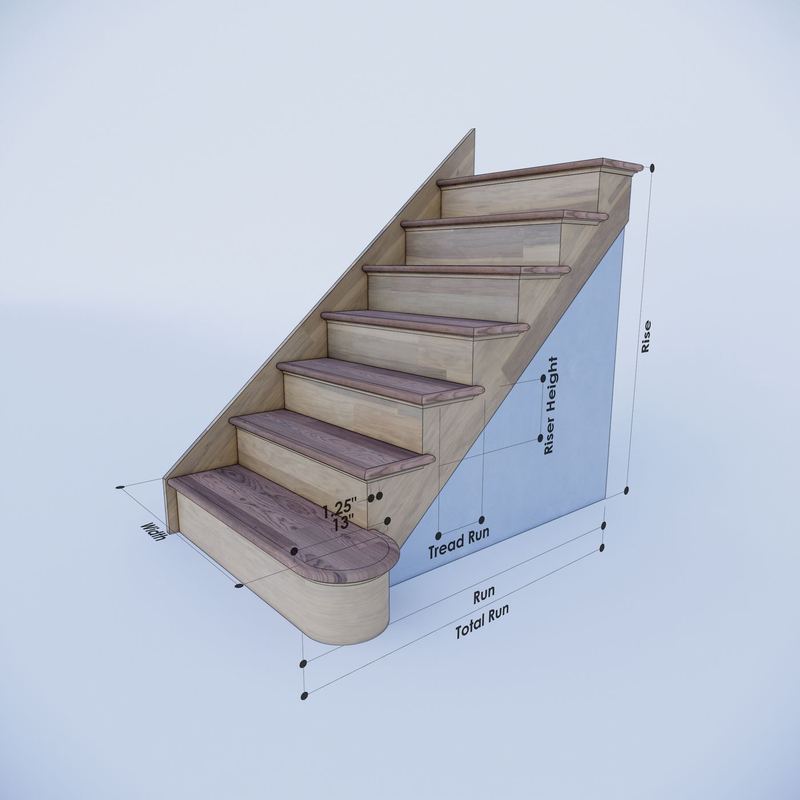 Stair RightFullOpen Lines — 3D Images