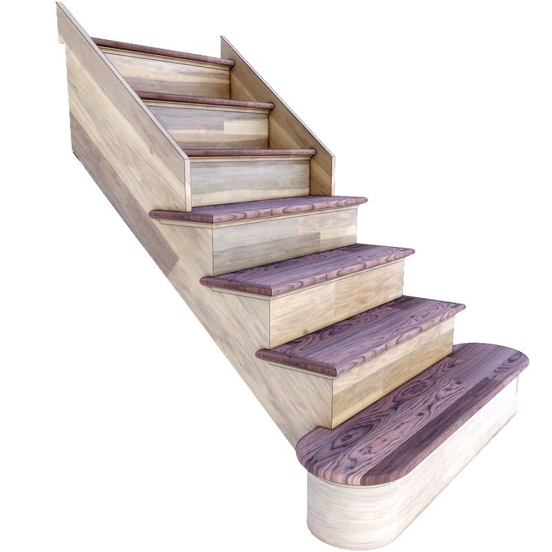 Stair DoubleHalfOpen Rendered — DQS 3D Stairs Clipped & Rendered