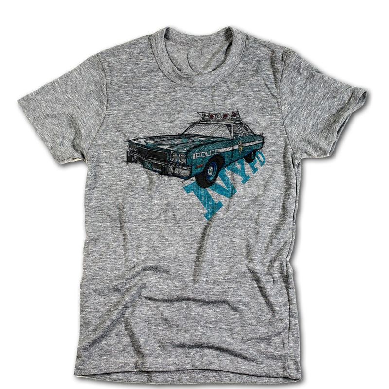 COP CAR ON GREY SHIRT — FDNY