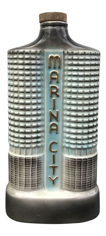 1960s marina city ceramic decanter 1396 — Chicago skyline city pics, lakeshore, background images
