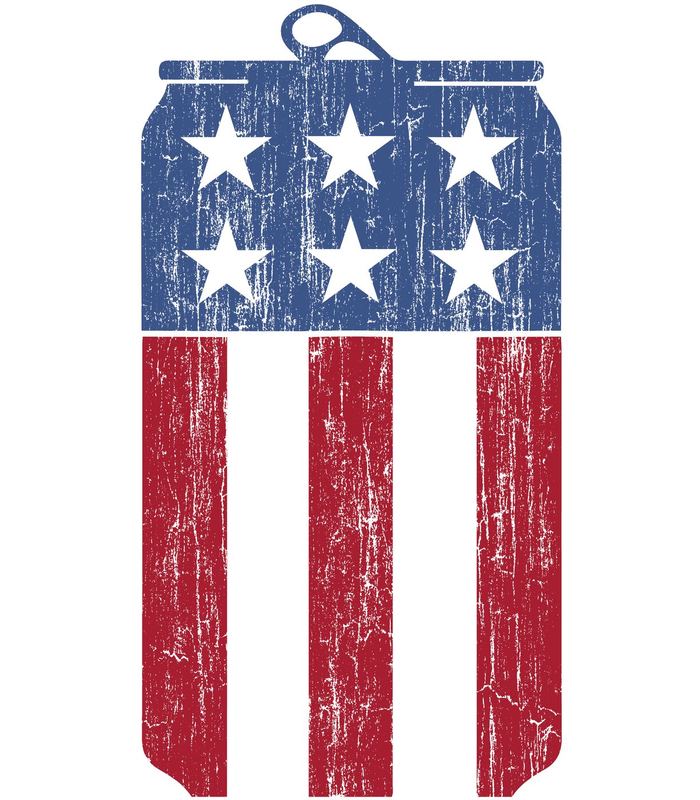Beer America Flag Can RB (Andy Mullady) — USA Old files