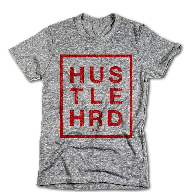 HUS TLE HRD ON GREY SHIRT — Gary Vaynerchuk