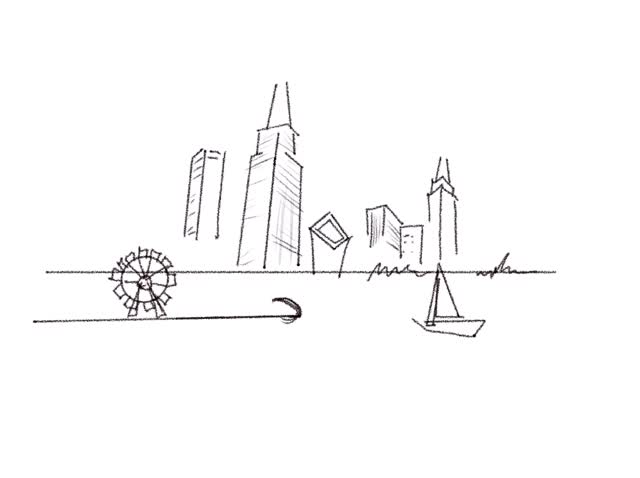 Lake Michigan Procreate animated sketch