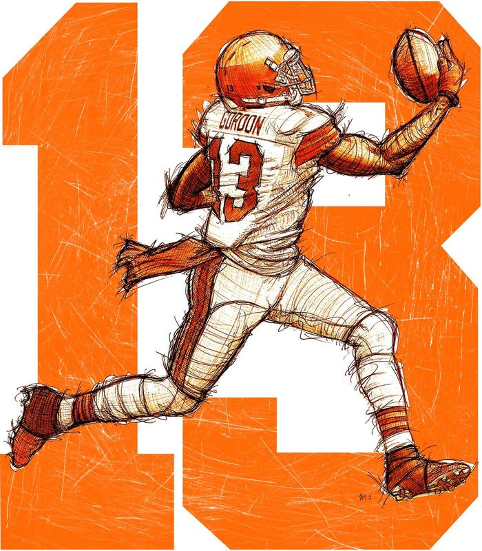 Josh Gordon orange w number — Misc. NFL Unorganized Designs Pictures Images