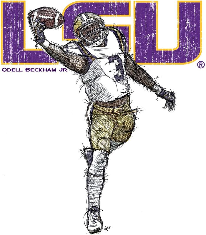 Odell Beckham LSU One handed w name — Odell Beckham Jr