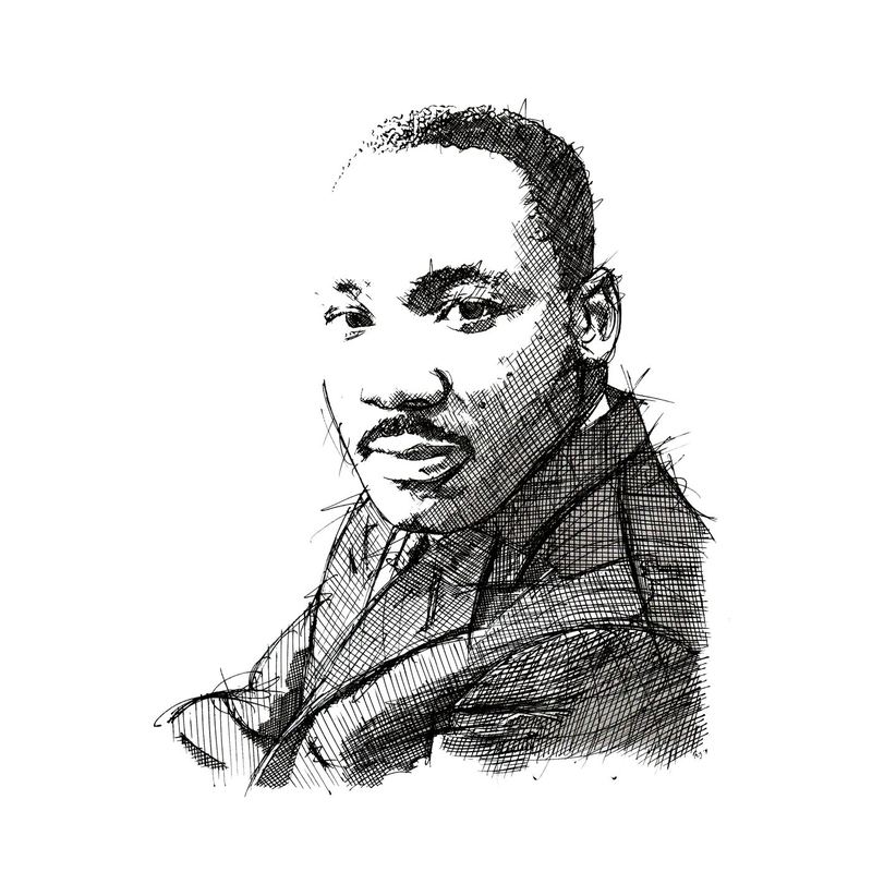 Martin Luther King Jr. Portrait 10x10 (Andy Mullady) — Martin Luther King Jr.