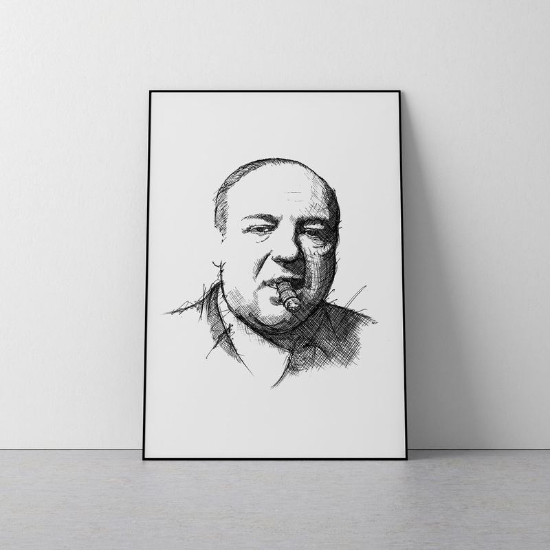 Tony Soprano James Gandolfini Sketch (Andy Mullady Frame — Sopranos