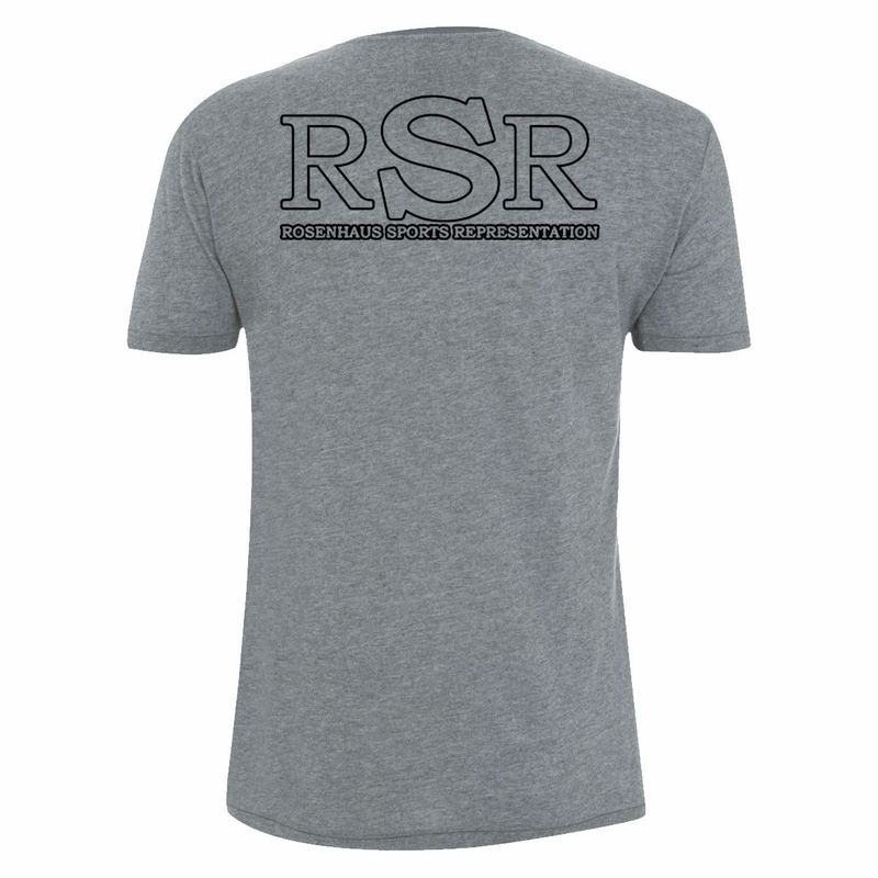 RSR outline on Men's Grey & White SHIRTS — RSR MOCKUPS