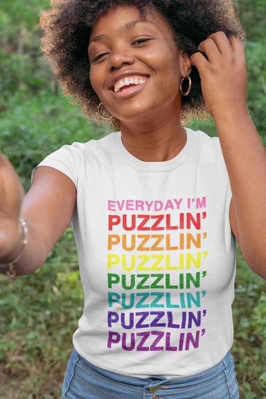 t shirt mockup of a smiling woman in the woods 30614 (1) — PUZZLE SWAG