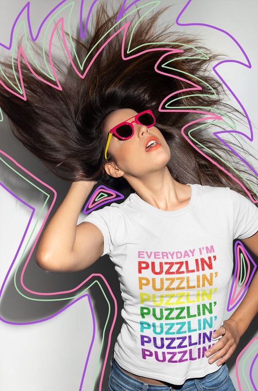 t shirt mockup featuring a cool woman flipping her hair 18652 — PUZZLE SWAG