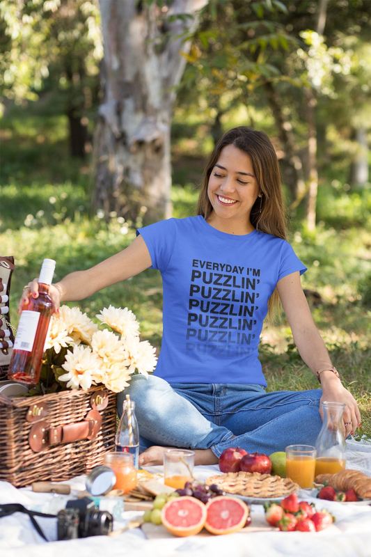 t shirt mockup featuring a woman on a picnic 32262 — PUZZLE SWAG