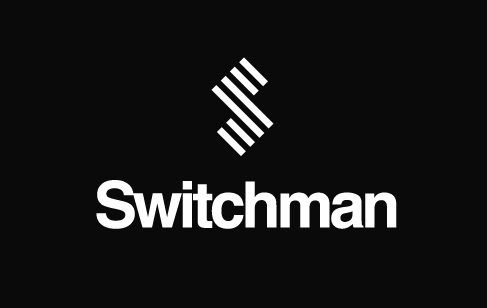 switchman logo white on black — Switchman brand by Andy Mullady