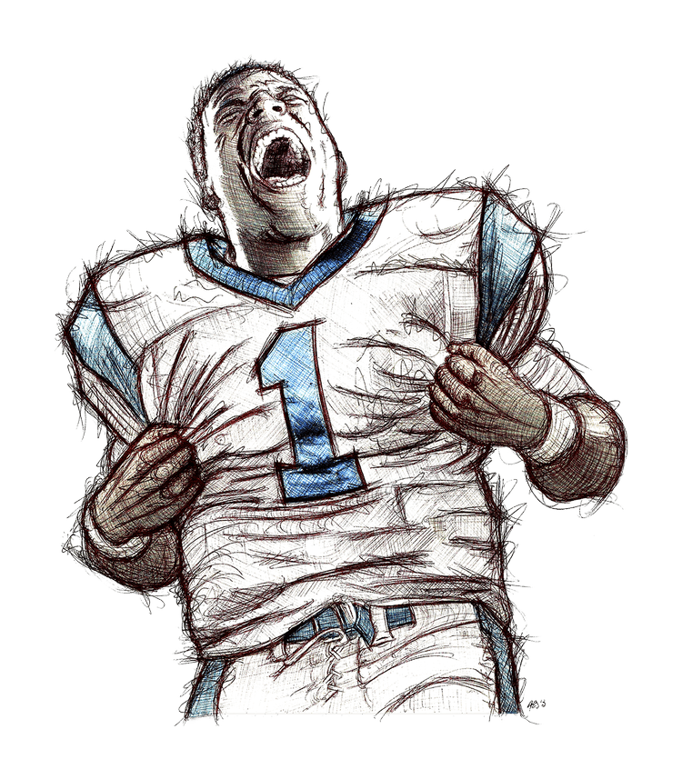 Cam Newton SuperCam Sketch 2013 Andy Mullady